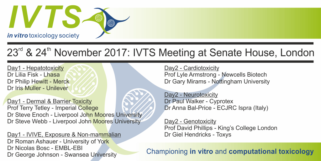 IVTS_uk's tweet photo. The program for #IVTS2017 is coming together nicely now.  New speakers confirming all the time. Hope to see you there! #toxicology @NC3Rs https://t.co/2BhdpcGYnu