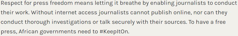 CPJAfrica's tweet photo. "To survive as a journalist in this age without access to the internet – the idea itself is very daunting"—@tselemma—https://t.co/rB7mEnk5Jh https://t.co/8cbe53gE3g