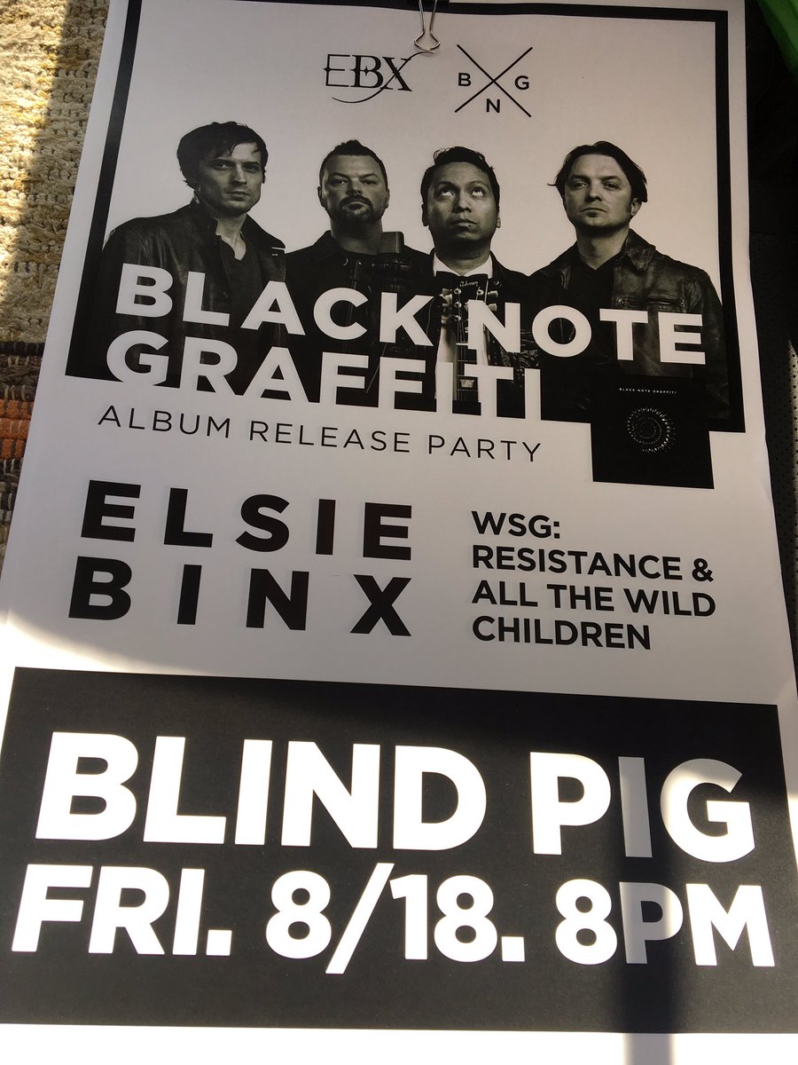 Time to rock n roll! Live tonight Blind Pig Ann Arbor mi 8pm doors!  New BNG album and new swag available! #rocknroll #blacknotegraffiti