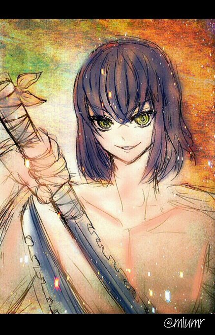 華さんがTwitterに投稿した嘴平伊之助(鬼滅の刃)のイラスト。