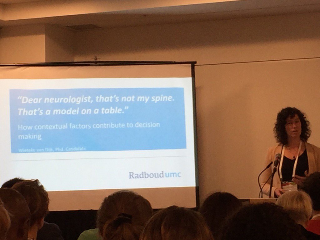#podc2017 Wieteke van Dijk <a href="/WietekevDijk/">Wieteke van Dijk</a> presenting sciatica decision making in Quebec <a href="/SDM_ULAVAL/">France Legare</a> <a href="/tomvandebelt/">Tom van de Belt, PhD</a>