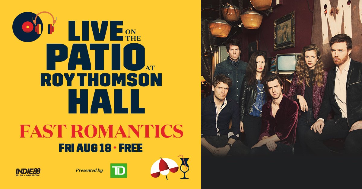 Roy Thomson Hall (@roythomsonhall) on Twitter photo Tonight! <a href="/FastRomantics/">Fast Romantics</a> Live on the Patio <a href="/roythomsonhall/">Roy Thomson Hall</a> Doors at 5, music at 6! RSVP here: bit.ly/LivePatioRTH-FR ๐๐๐๐ป๐ค Tonight! <a href="/FastRomantics/">Fast Romantics</a> Live on the Patio <a href="/roythomsonhall/">Roy Thomson Hall</a> Doors at 5, music at 6! RSVP here: bit.ly/LivePatioRTH-FR ๐๐๐๐ป๐ค