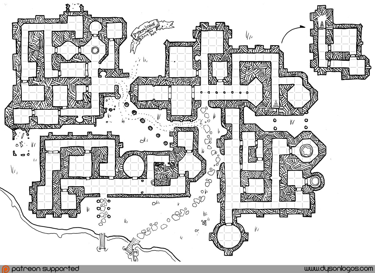 DysonLogos's tweet image. Four Pagodas of Kwantoom - a map generated in play using the solo #DnD rules presented in Mad Monks of Kwantoom. 

rpgcharacters.wordpress.com/2017/08/18/thr…