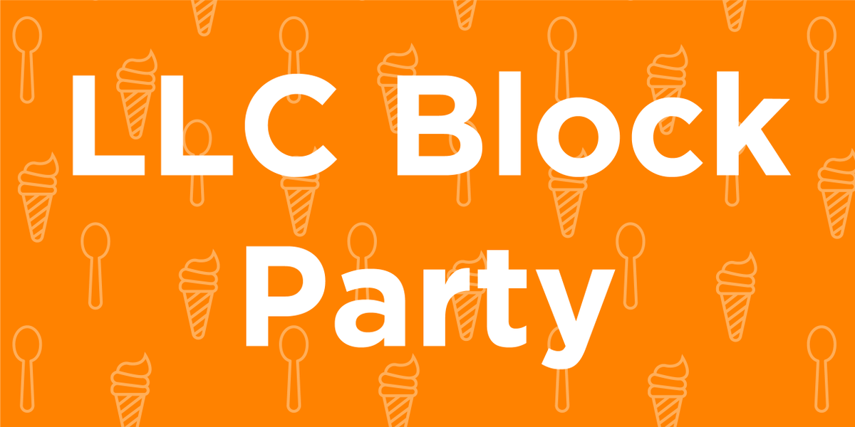 utkllc's tweet photo. The LLC Block Party is tonight from 6:30-8:30 Fred Brown Courtyard. We will have Italian ice, music, &amp; yard games. We hope to see you there! https://t.co/mpj7JxwHFH