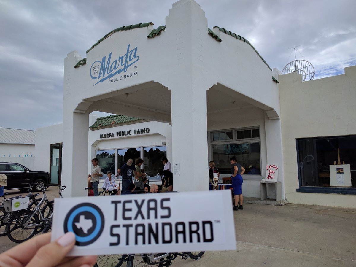 cnelson2014's tweet photo. Great conversations and great people this morning! Live broadcast of @TexasStandard at @MarfaRadio https://t.co/qWRUhm4IJ5