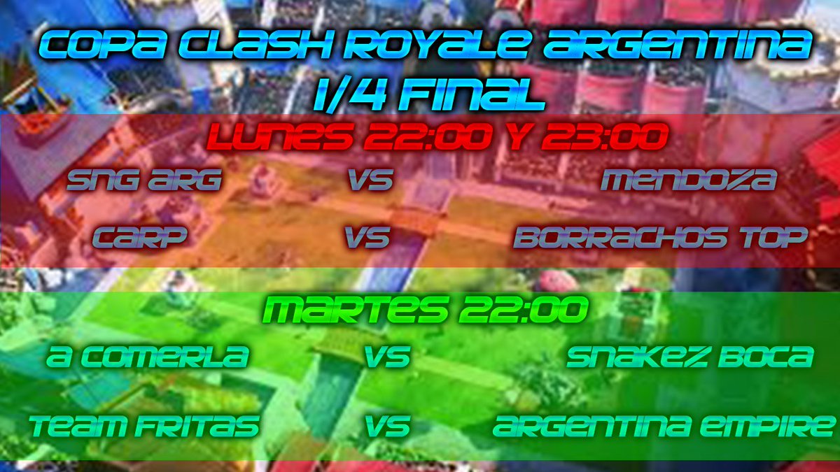 Ya estan preparados los cuartos de final , este lunes arrancan