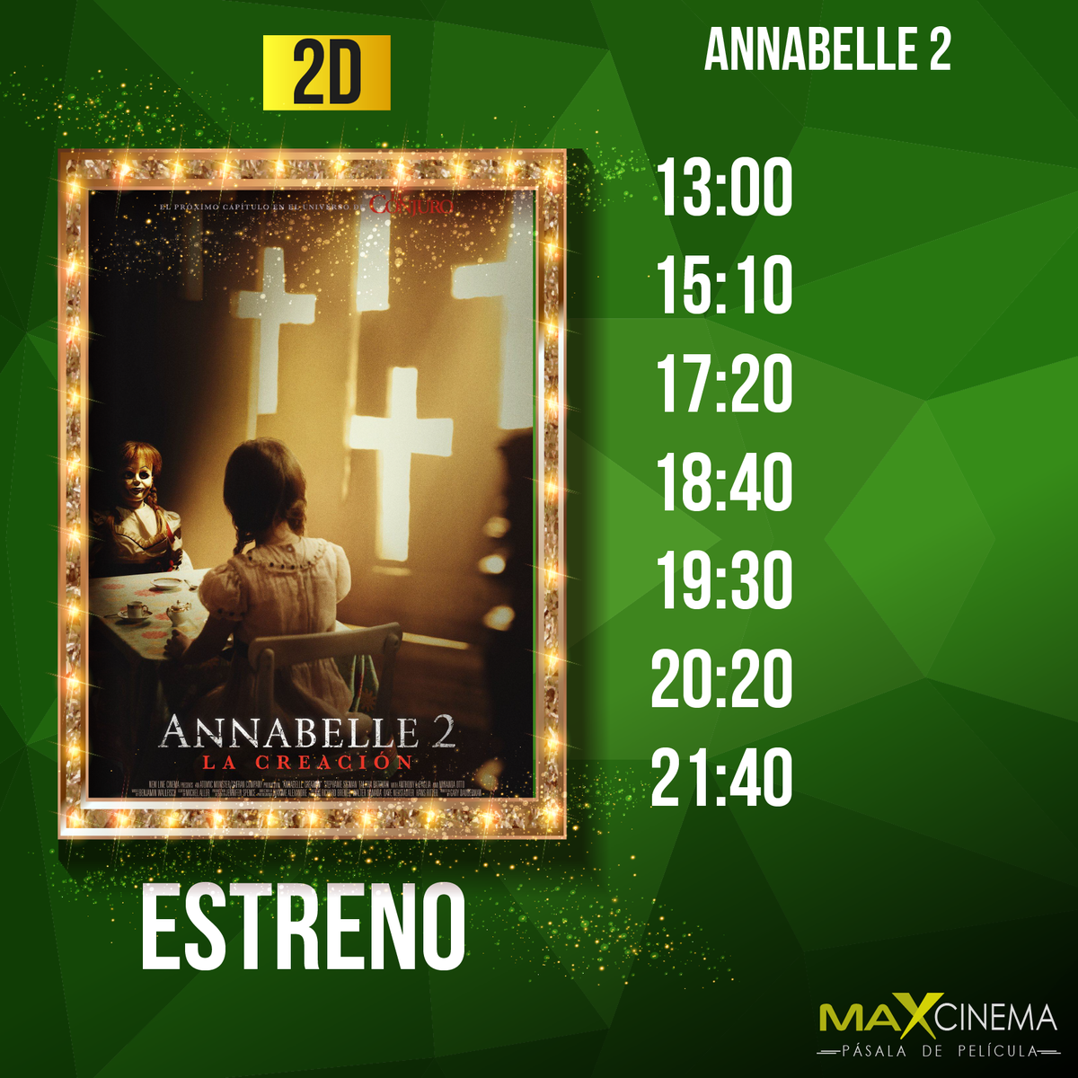 MAXCinemaEC's tweet photo. El terror se apodera de #Maxcinema con la llegada de #Annabelle2. 
¡Te compartimos nuestra cartelera para hoy viernes! 🤗📽 🎞 https://t.co/Bjr2wydh0n
