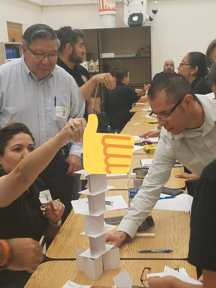 corpus_rcorpus's tweet photo. TEACHERS trying to build tallest tower. Competitive nature. https://t.co/SlojEC1z6a