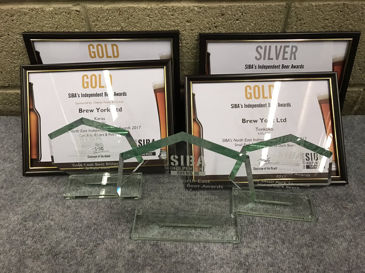 That was a shock! Over the moon, we've just won @SIBA01 North East overall Gold for Keras and overall Silver for Tonkoko (cans)