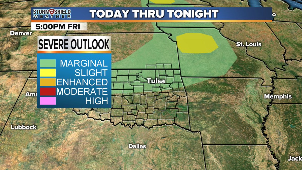 brettanthonyky3's tweet photo. T-storms later today. Timing, a challenge. But t-storms pose a marginal to slight risk of svr weather! #okmo #mowx https://t.co/AFtaQVAL4n