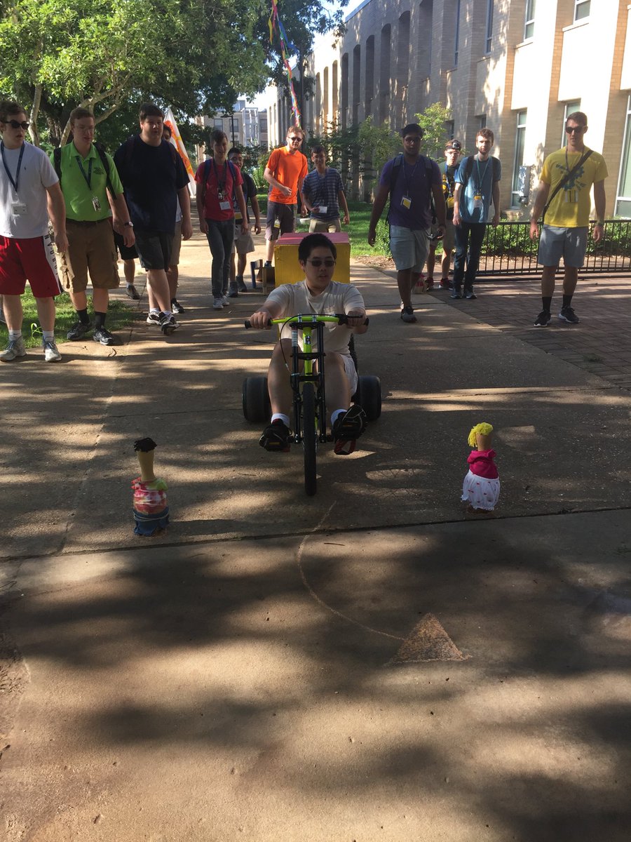 SandT_OWeek's tweet photo. Feeling very "adult" with our tricycles on race day! https://t.co/60E3icgArx