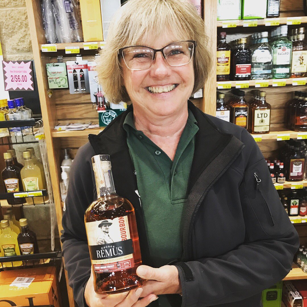 Julie from the Piggly Wiggly says bourbon goes great with Wisconsin cheese. #bourbon #wicheese  <a href="/GeorgeRemus/">Remus</a>