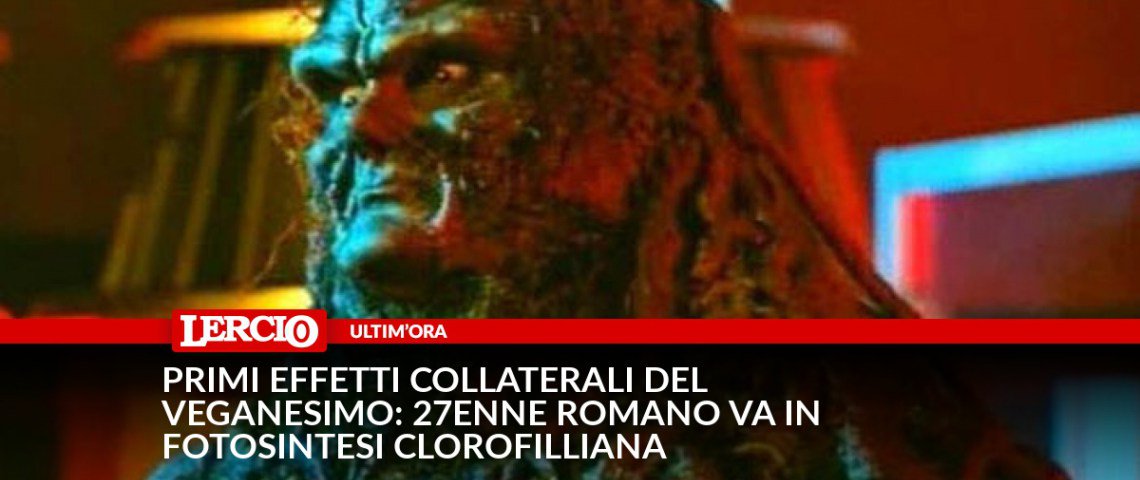 lercionotizie's tweet photo. #LercioStory, Primi effetti collaterali del veganesimo: 27enne romano va in fotosintesi clorofilliana https://t.co/JI2Y9ogef8