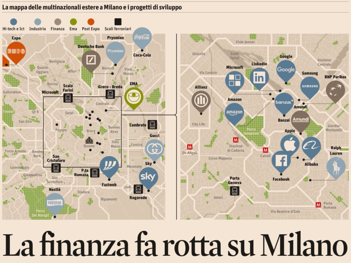 La mutazione postindustriale di #Milano. Resta da capire se è l'unica narrazione possibile. E la rete di #fablab, #coworking e #makerspace?