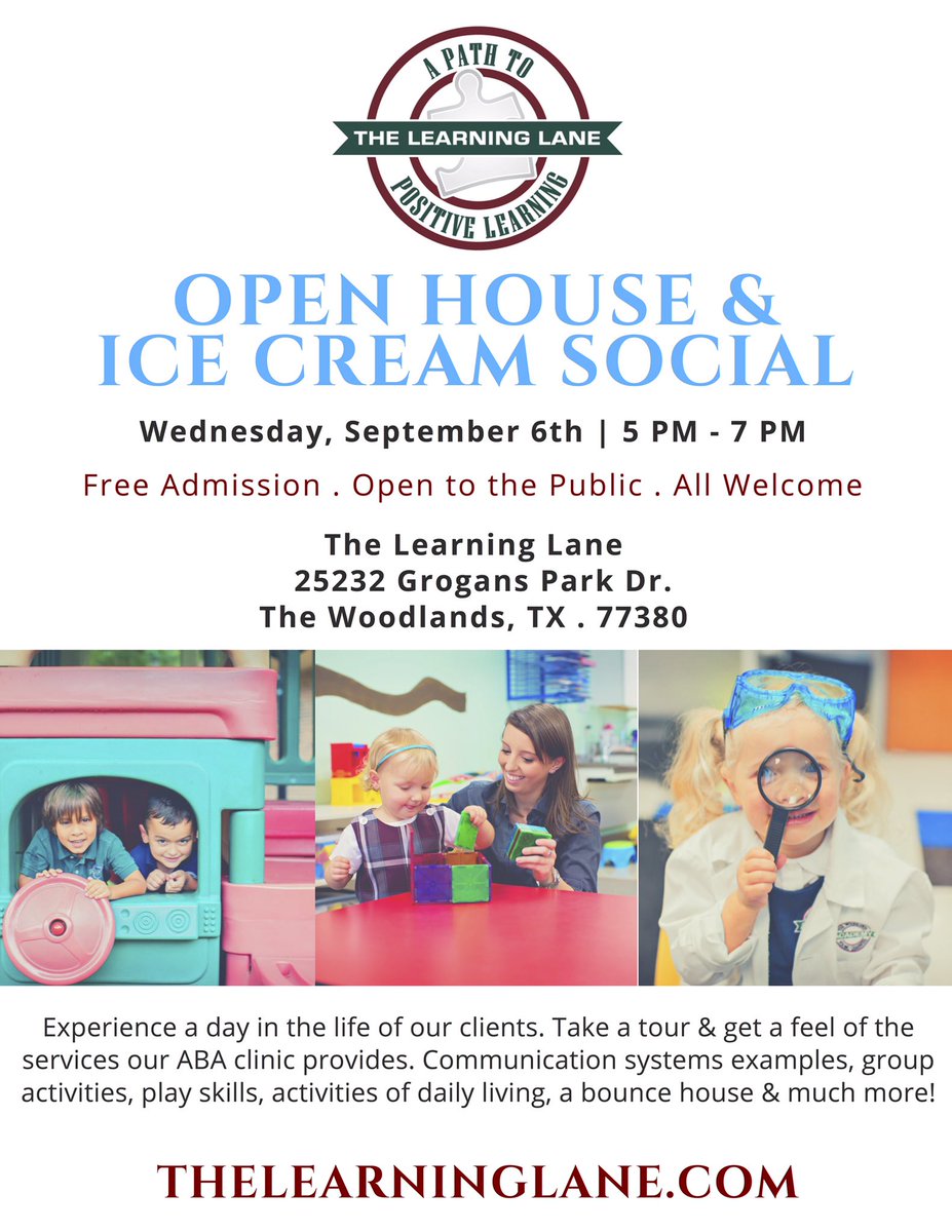 YoungLearners1's tweet photo. Mark your calendars! All welcome.
#TheLearningLane #abaclinic https://t.co/8Erip8YRst