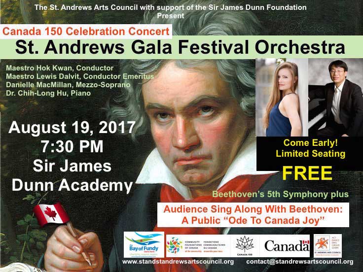 Our annual FREE Gala Festival Orchestra event takes place on Sat Aug 19 at SJDA in @SeeStAndrewsNB! #StAndrewsNB #Music #Symphony #odetojoy