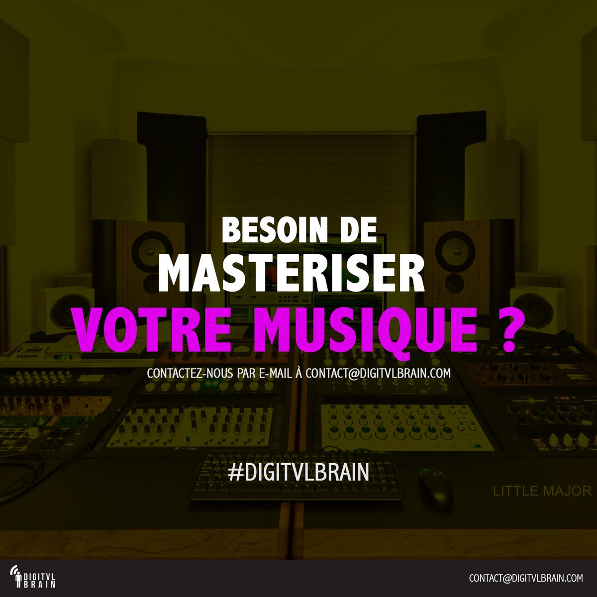 Digitvlbrain's tweet image. Besoin de mastriser votre musique ? Envoyez-nous un mail à Contact@digitvlbrain.com

#DIGITVLBRAIN