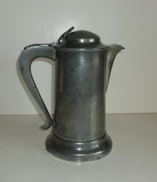 Lovely antique Scottish communion flagon dated 1845. Pewter with engraving &amp; signature: ow.ly/HdXo30evZNg