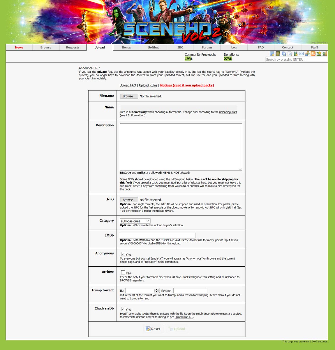 pyrescene's tweet image. &quot;I heard they have a srrDB integration to check for missing files&quot; #srrdb
about SceneHD private torrent site scenehd.blogg.se