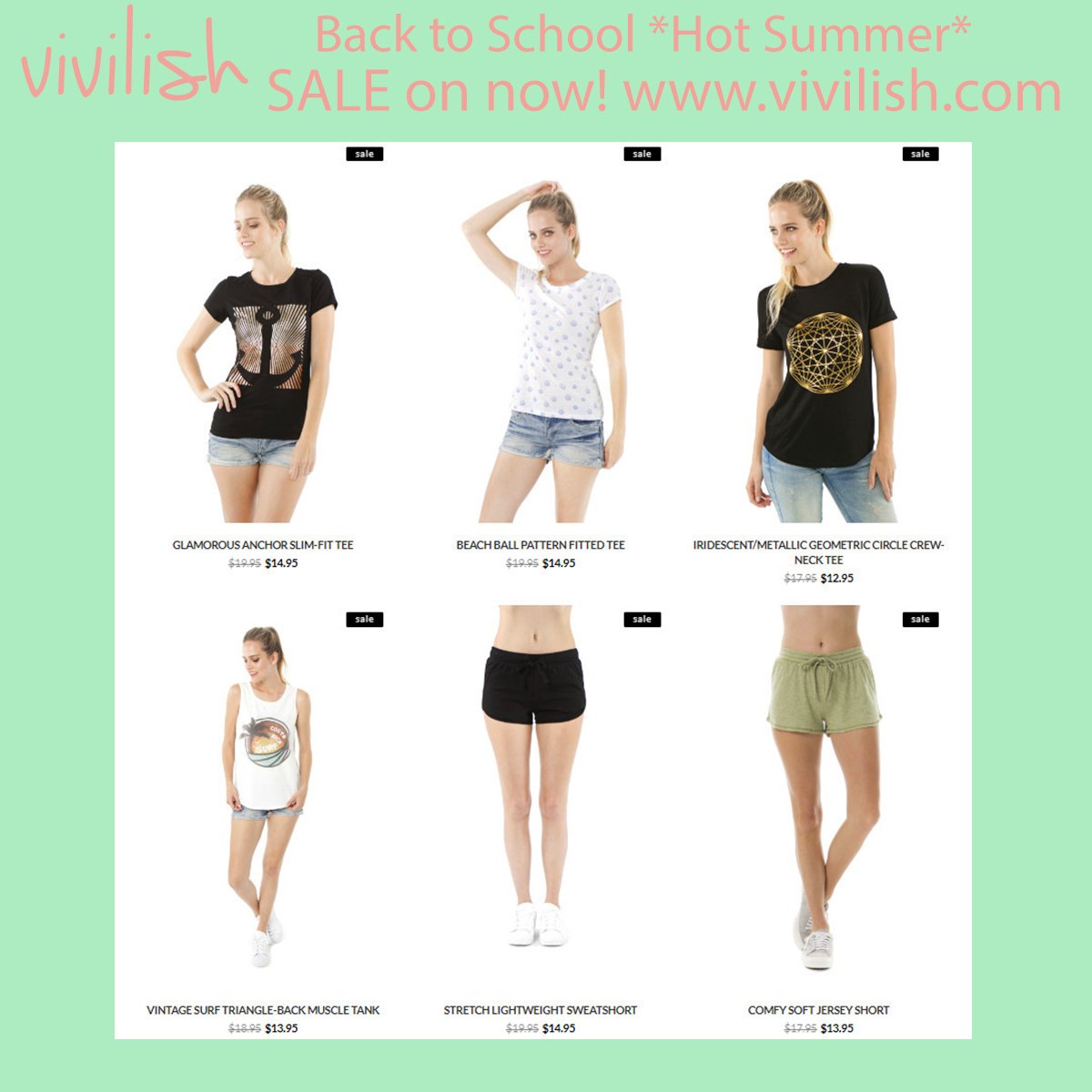 vivilish_la's tweet photo. Vivilish Back to school Hot summer SALE https://t.co/VYPH9GtbQZ  subdcribe get 20% off #vivilish #sale #onlineshopping #fashion #Back2School https://t.co/wFmD6Tiv9J