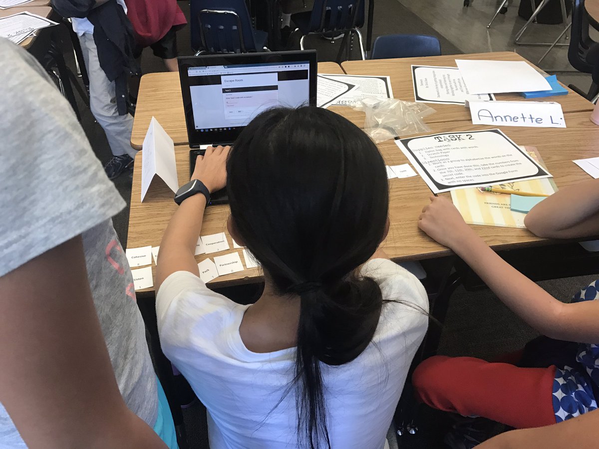 MrsKitteringham's tweet photo. Perseverance, problem solving and teamwork. Escape Room tasks #ArcadiaUnified https://t.co/L6rigFaFOD