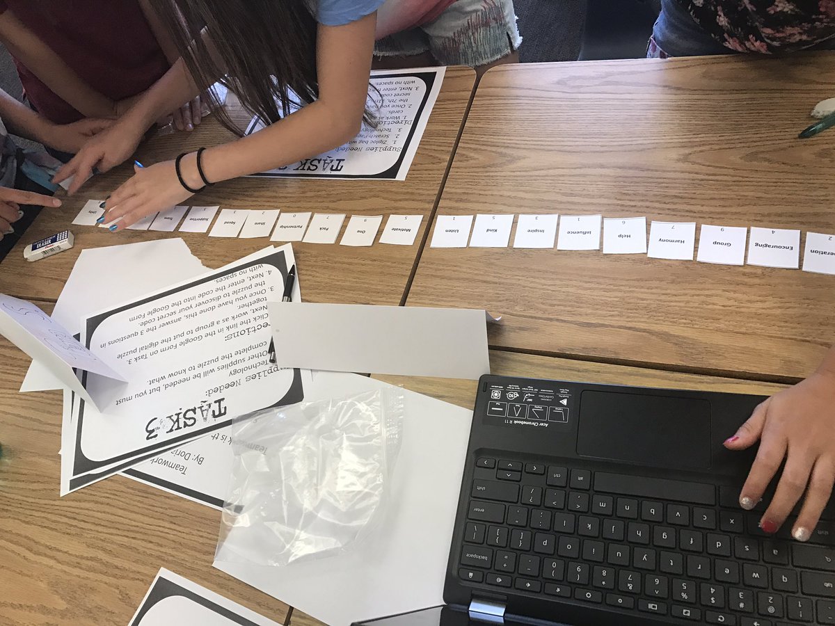 MrsKitteringham's tweet photo. Perseverance, problem solving and teamwork. Escape Room tasks #ArcadiaUnified https://t.co/L6rigFaFOD