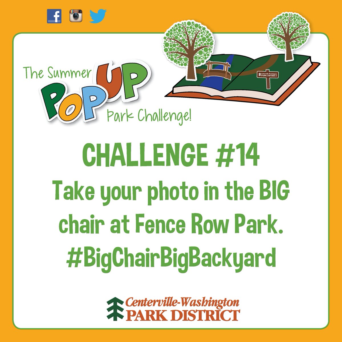 CentWashParks's tweet photo. POP-UP CHALLENGE 14! Visit Stop 1 BIG Chair Park Tour! Post by end of day 8/27 to complete challenge. #itsaCWPDsummer #BigChairBigBackyard https://t.co/LDvfIiFsm3