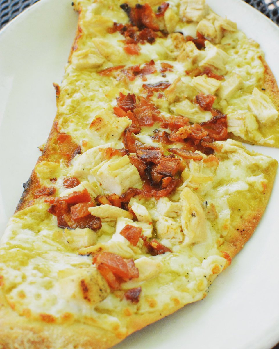 The Buffalo Flatbread - pulled chicken, Buffalo Feathers Sauce, mozzarella &amp; bacon <a href="/JacksonsBham/">Jackson's Birmingham</a> <a href="/grubhub/">Grubhub</a> <a href="/TheTakeoutBham/">The TakeOut</a> @ironcitydeliver