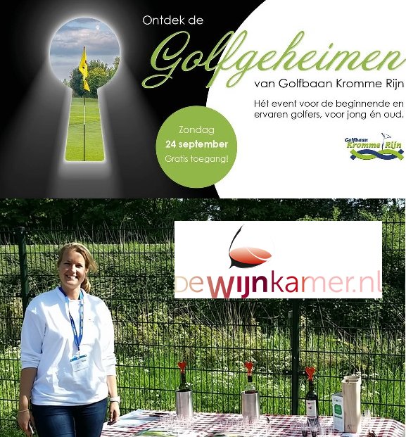 golfkrommerijn's tweet photo. Op de #opengolfdag #Golfgeheimen / 24-09 fluistert @dewijnkamer je de geheimen van mooie #wijnen toe... Kom je ook? https://t.co/vk7zFNMPzd https://t.co/D3A1iG5wlA