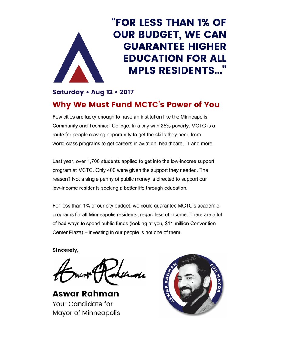 aswarformayor's tweet photo. Why We Must Fund MCTC’s Power of You @MCTCtweets @mctccareers #closethegap https://t.co/g2rfml1808