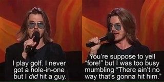 G0LFLAND's tweet photo. Mitch Hedberg on golf. • r/golf https://t.co/A7yYY2PyRD #mitchhedberg #iloegolf #18holes #golflife https://t.co/XFj1SvLsUY
