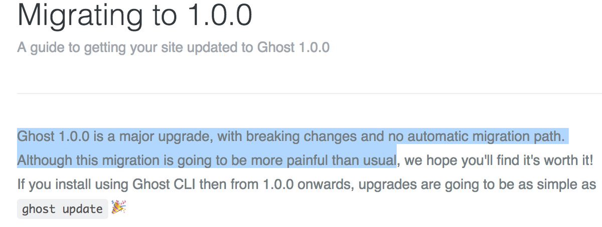 Gizzer3010's tweet image. At least @TryGhost are honest with their release notes..! #ghost #ghostblog #tryghost #blog #upgrade