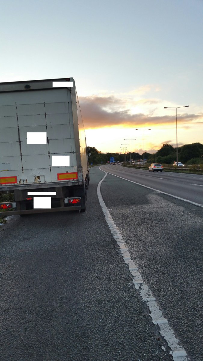 NWmwaypolice's tweet photo. HGV seen stopped on H/S 300yds to next junction. Driver states ran out of hours so was taking break. #foremergenciesonly TOR issued #MC24 https://t.co/6vXWk2LVV2