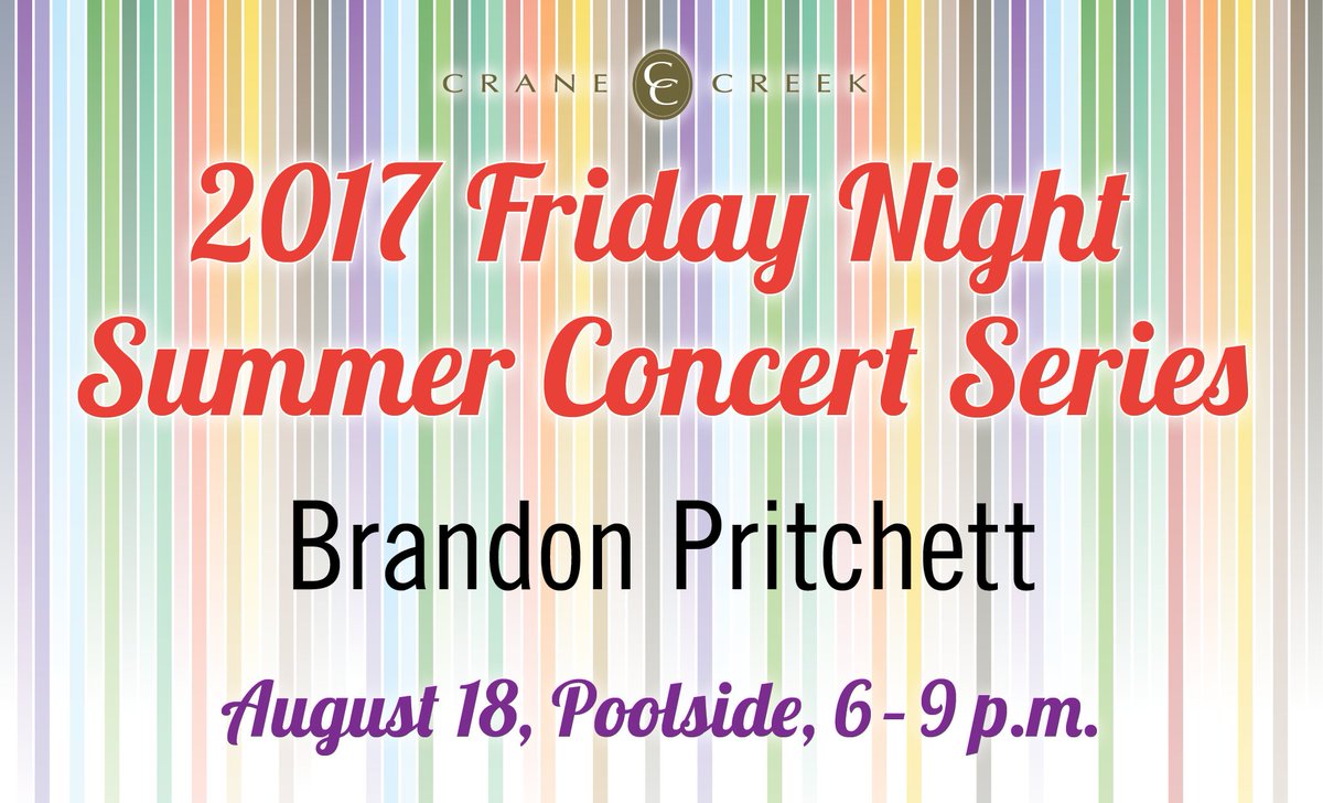 Join us tonight for poolside music from <a href="/bpritchmusic/">Brandon Pritchett(TheNaishun)</a>, starting at 6 p.m.