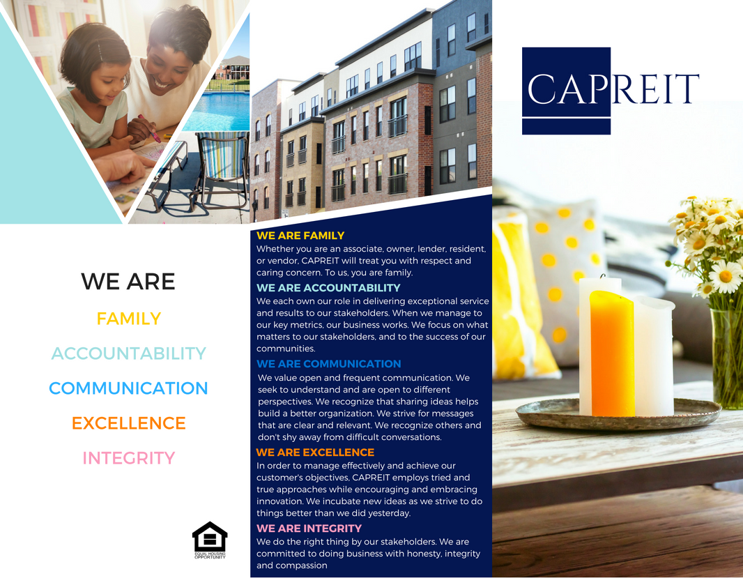 CAPREITinc's tweet photo. CAPREIT CORE VALUES - #FACEIN https://t.co/jr6ZybXLHu