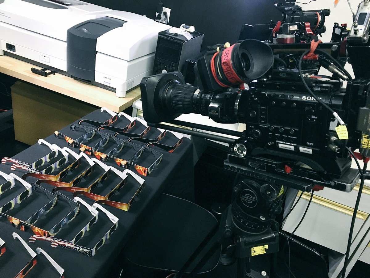 TelevisionSound's tweet photo. #SolarEclipse prep. Mind your eyes! Can you spot the @TimecodeSystems #USO #UltraSyncOne https://t.co/upFv80DeSN