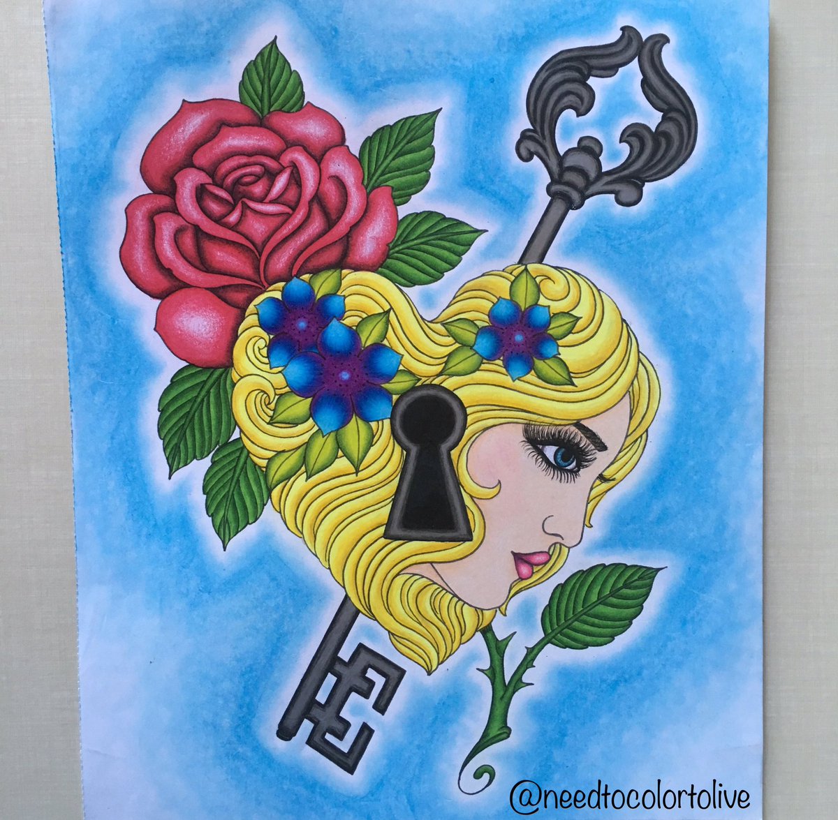 need2color2live's tweet image. #coloringbookforadults #coloringbookaddict #colorists #coloringforgrownups   #prismacolor  #prismacolorpencils #chrisgarver #tattoo #tattoos