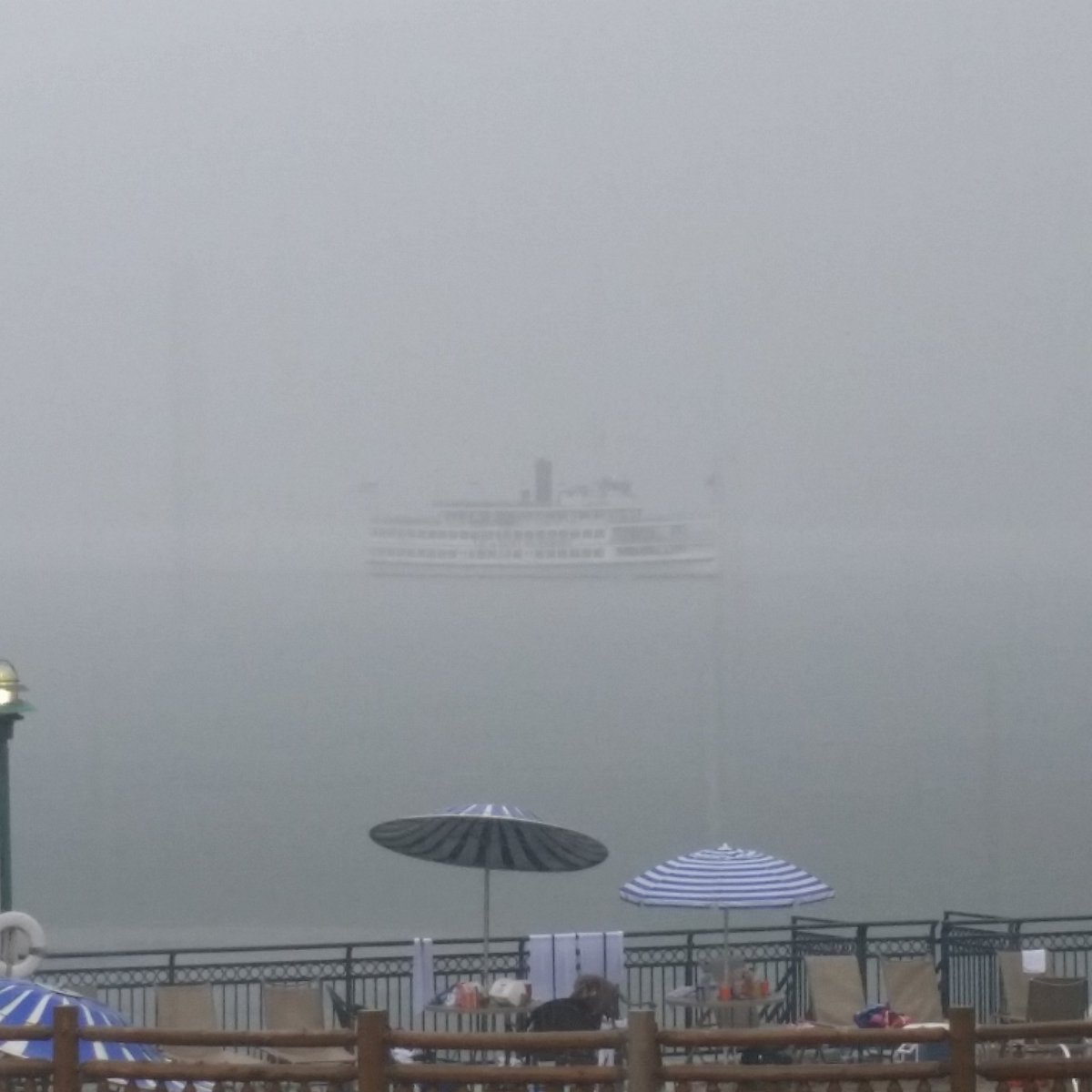 HotelSurfside's tweet photo. Is that the #lacdusaintsacrement cruising through the fog? https://t.co/PV6tbbps57