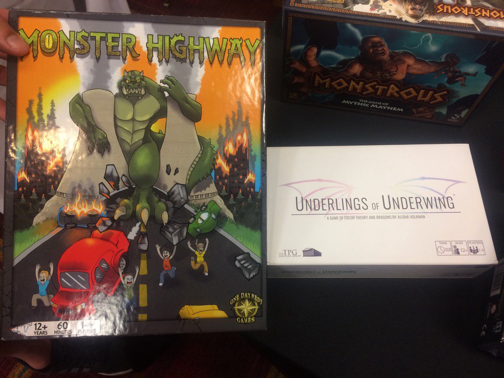 OneDayWestGames's tweet photo. @AlishaVolkman artwork family reunion at #gencon50 - #MonsterHighway and #Underlingsofunderwing https://t.co/p10zA6Zpq8