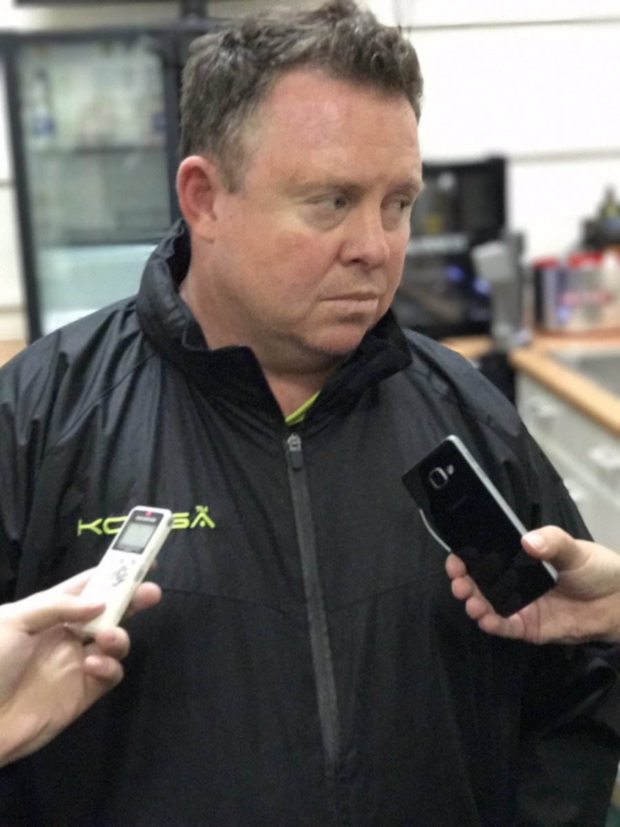 LeicesterTigers's tweet photo. Matt O'Connor chats with media following tonight's win over @BenettonRugby at Welford Road. #LEIvTRE #Tigersfamily https://t.co/GD3H12cQFr