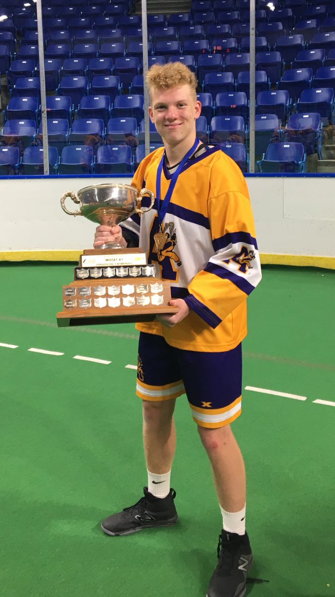 LiamChernoff's tweet photo. What an amazing end to my minor #lacrosse career! Took a while but finally got the #Gold! #Adanacs #Champions #Provincials https://t.co/fZZmekokyU