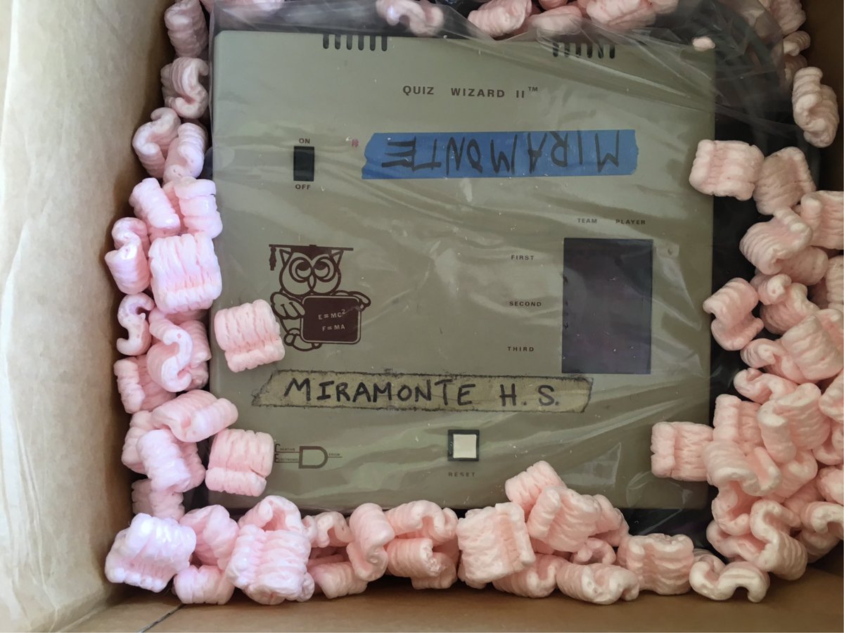 An auspicious day - our <a href="/mhsjcl/">Miramonte Latin Club</a> certamen machine has returned from its journey of renewal!  Yes - it works now!