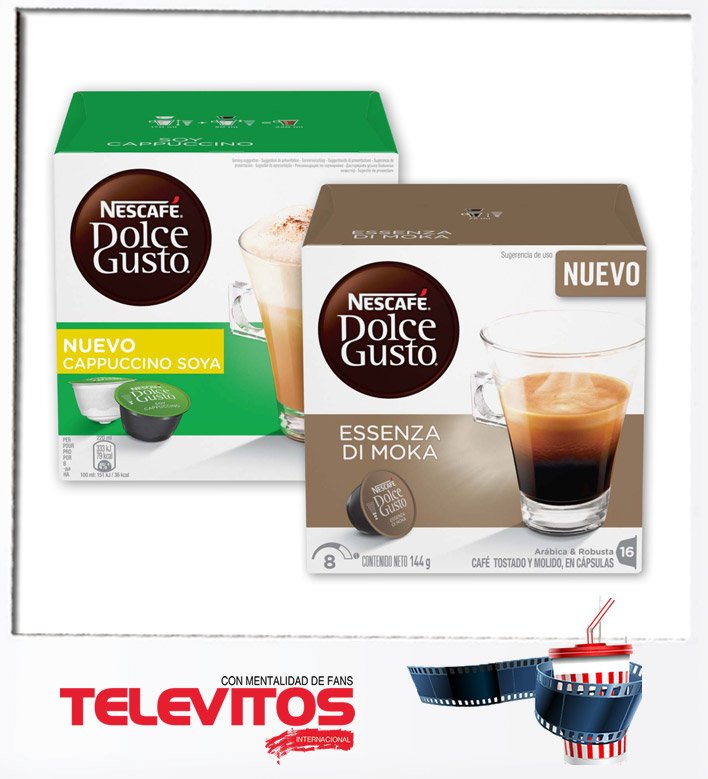 Televitos's tweet photo. [#DeliciousAndFun] 
@NESCAFE @DolceGustoChile lanza dos nuevas variedades: Essenza di Moka y Cappuccino Soya ► https://t.co/kv7XDMsVhf https://t.co/rI3hQbNwf7