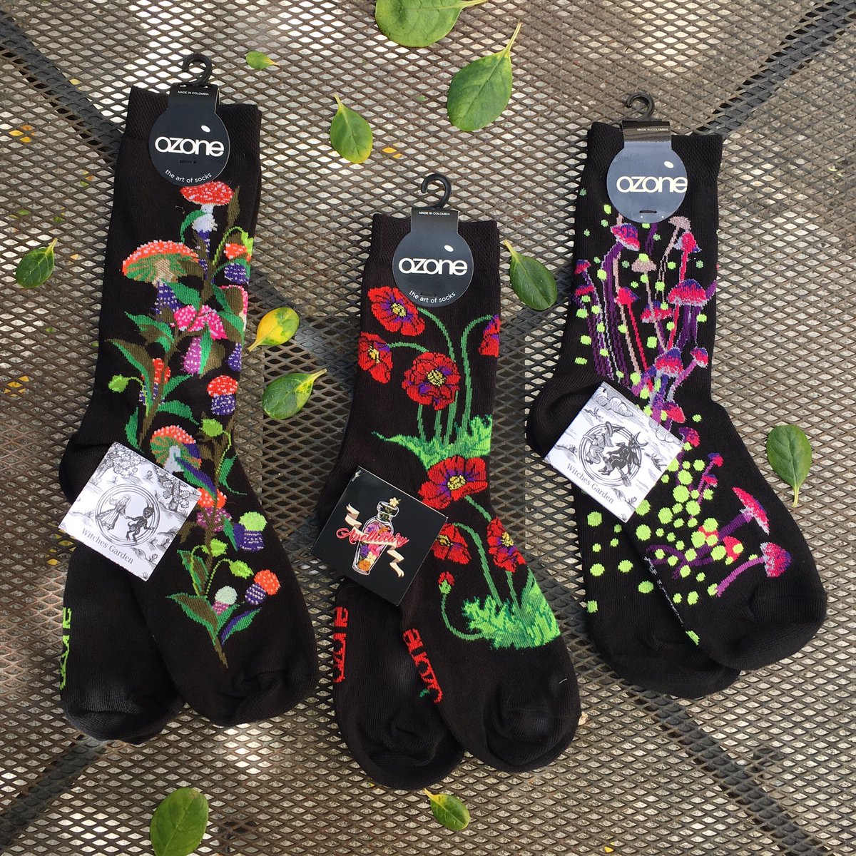 AstridsRabat's tweet photo. @Ozonesocks Apothecary and Witches Garden series are back! Brew your next potion with caution! #socksoutFriday #socks #potionbrewing https://t.co/7nPYB2GmkK