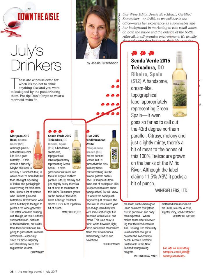 winesellersltd's tweet photo. #SendaVerde #Treixadura was featured in @tastingpanel Magazine! #Dreamlike #Tropical #GreenSpain https://t.co/9eJ17jepeo