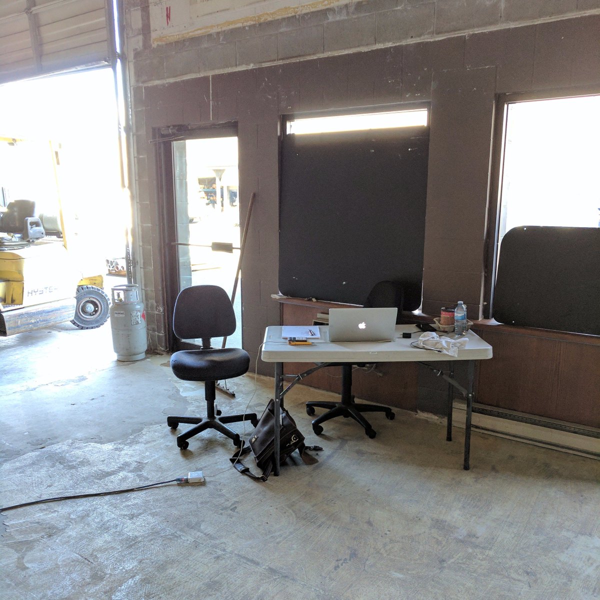 So our new offices aren't quite finished yet, but we're improvising!