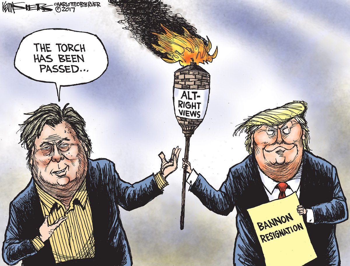 KevinSiers's tweet image. #BannonOut. My cartoon: