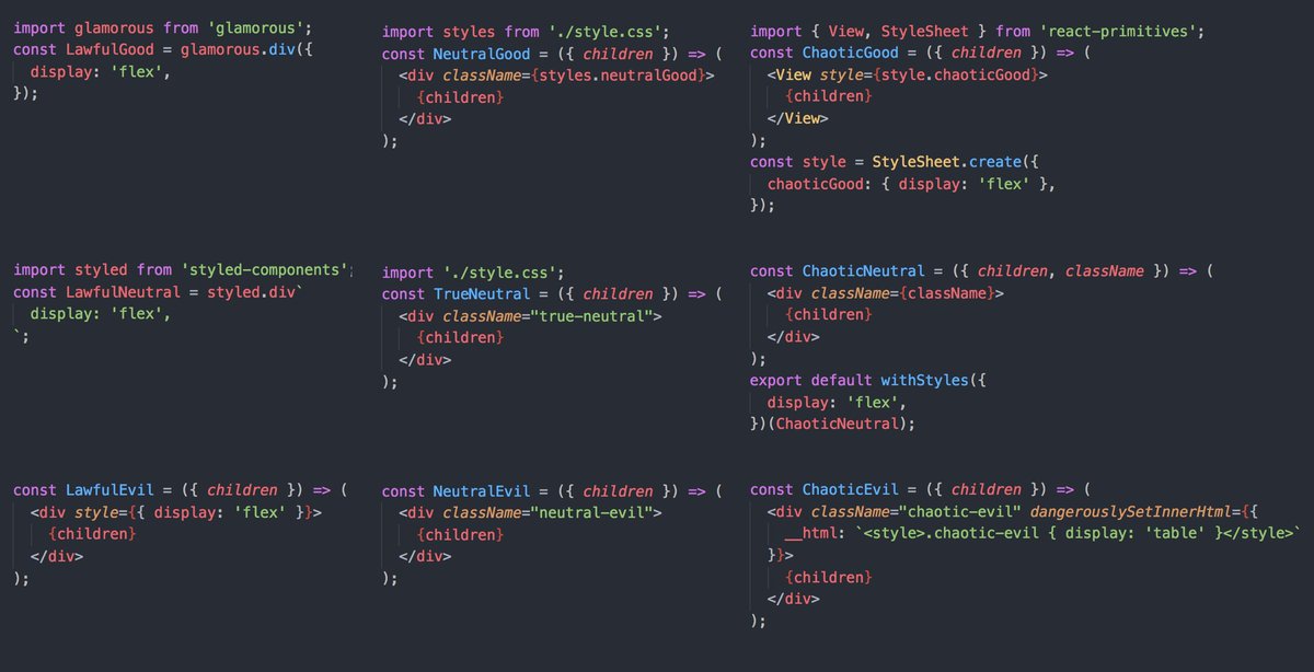 Styling your React components in 2017. ChaoticEvil is legit. 🔥