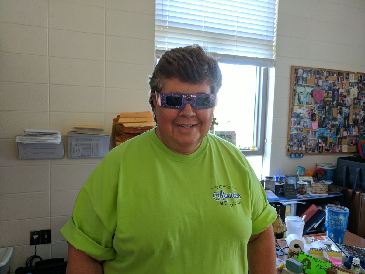 Armuchee Elementary received their eclipse glasses today and couldn't wait to get them on! <a href="/AESrooftop/">Rodney Stewart</a> @j_pethel  <a href="/drjjackson/">Dr. Jennifer Jackson</a>  @chip_hood1