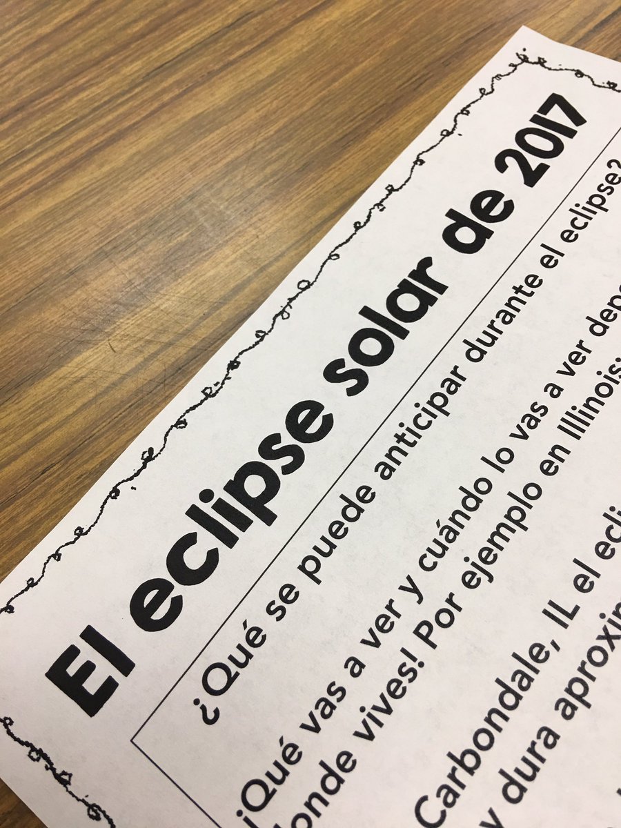 senoragaer's tweet photo. @ParksJrHiSchool Spanish sts learned about solar eclipses through storytelling. Thanks @senoraCMT @FullertonSD #desklessclassroom #CIclass https://t.co/onQ1BtZwhK